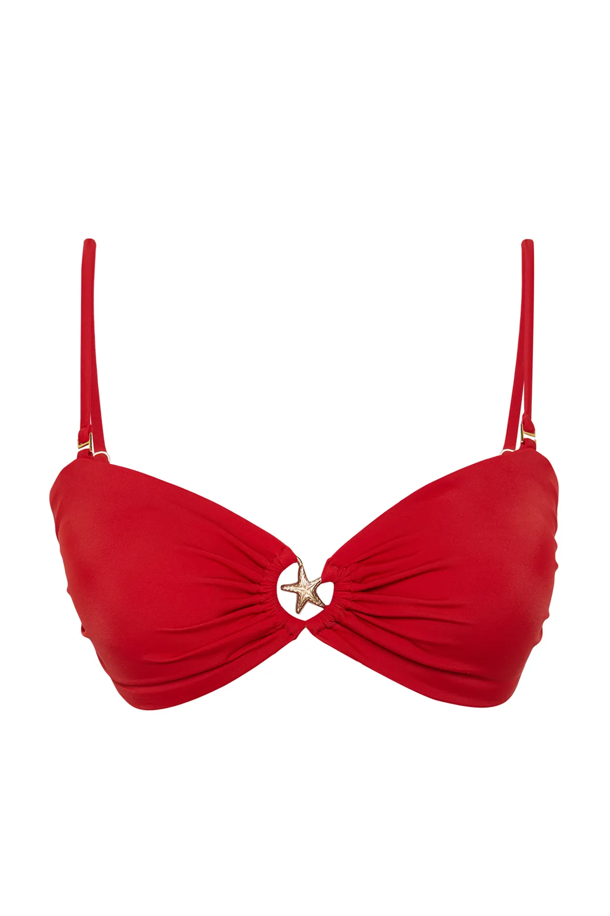 Trendyol Collection  Bikinioberteil mit rotem trägerlosem Zubehör TBESS24BU00150