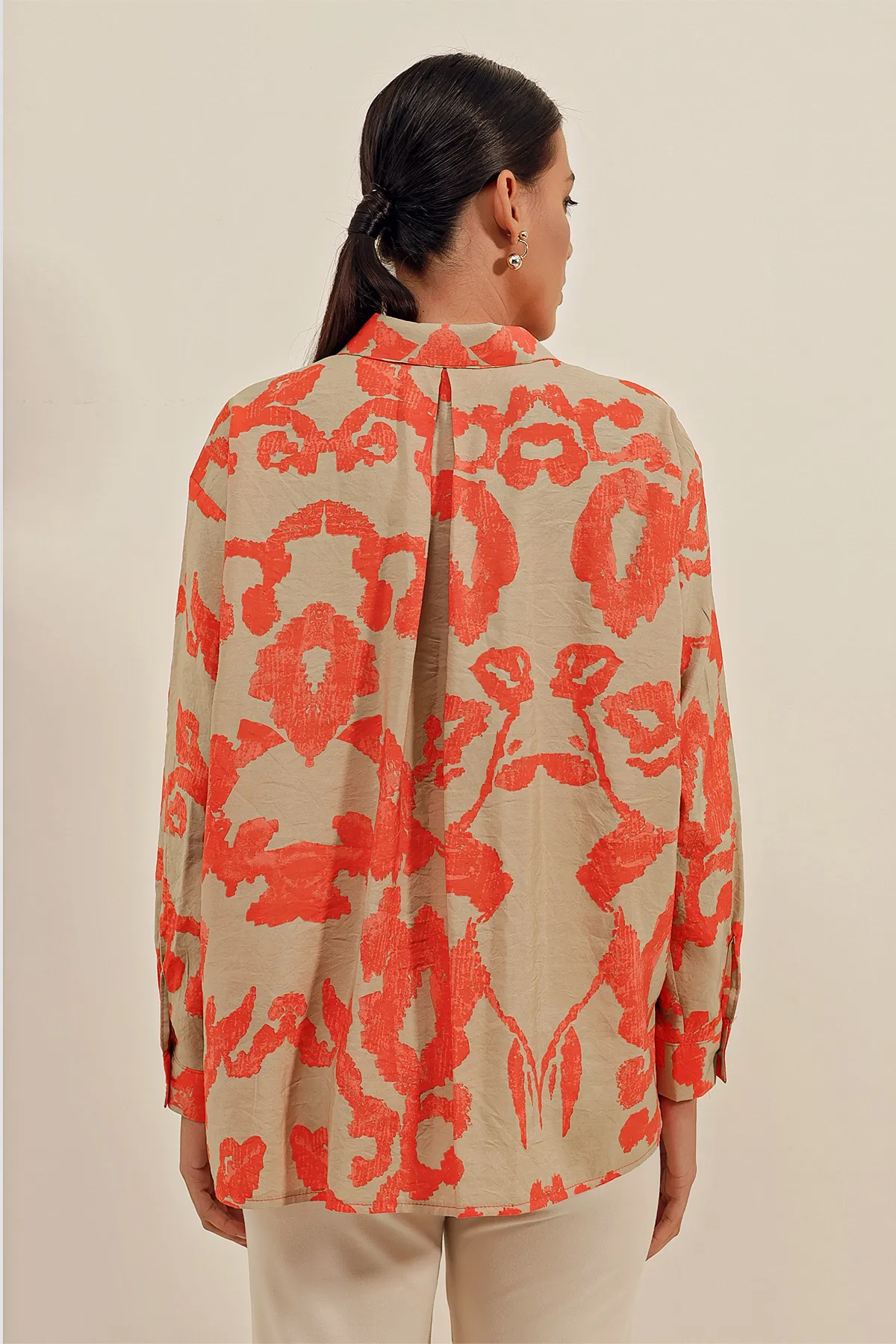 Bigdart  3900 Oversize Long Basic Shirt – V. Orange