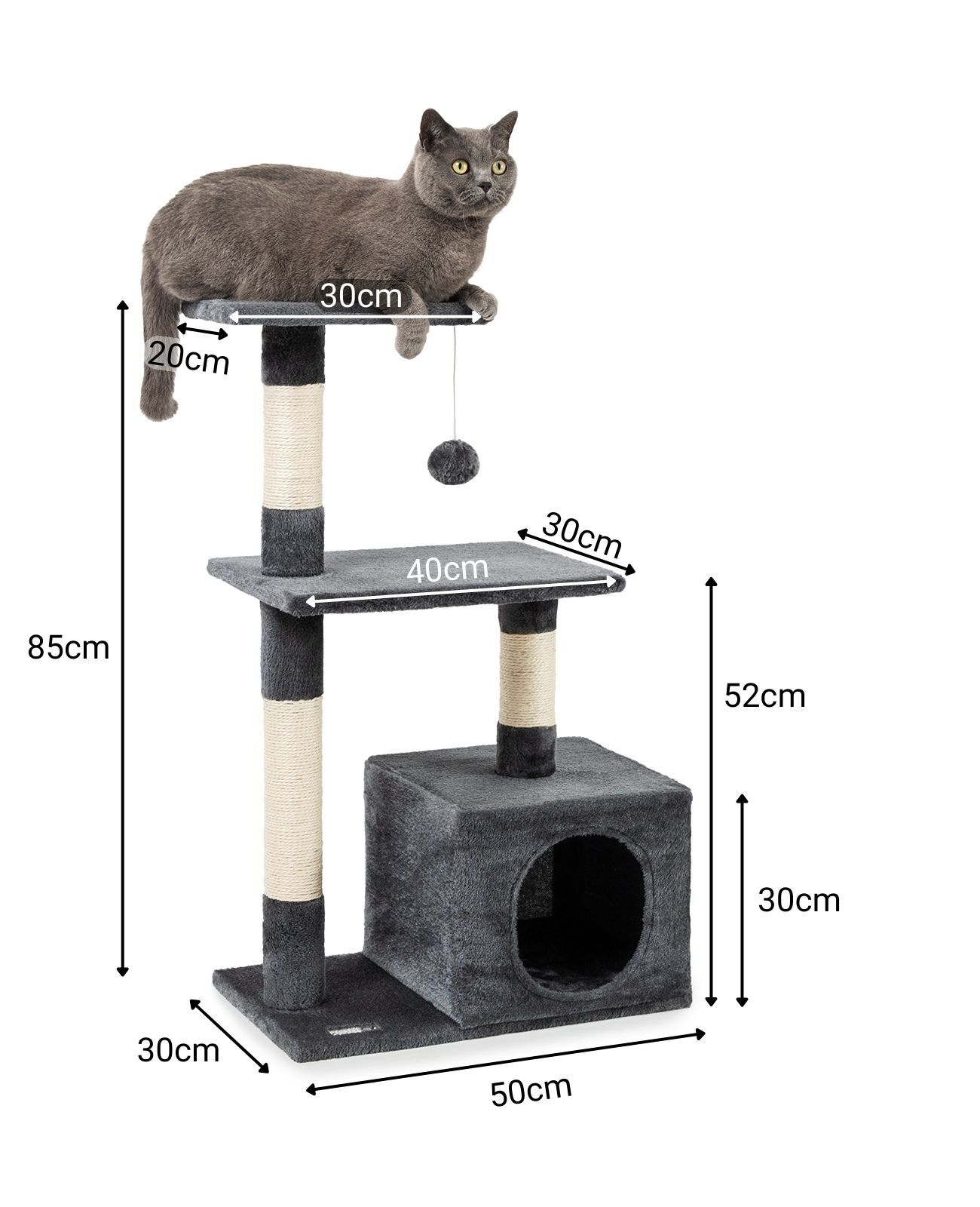 Lionto Kratzbäume Lionto Kratzbaum Höhe 85 cm dunkelgrau