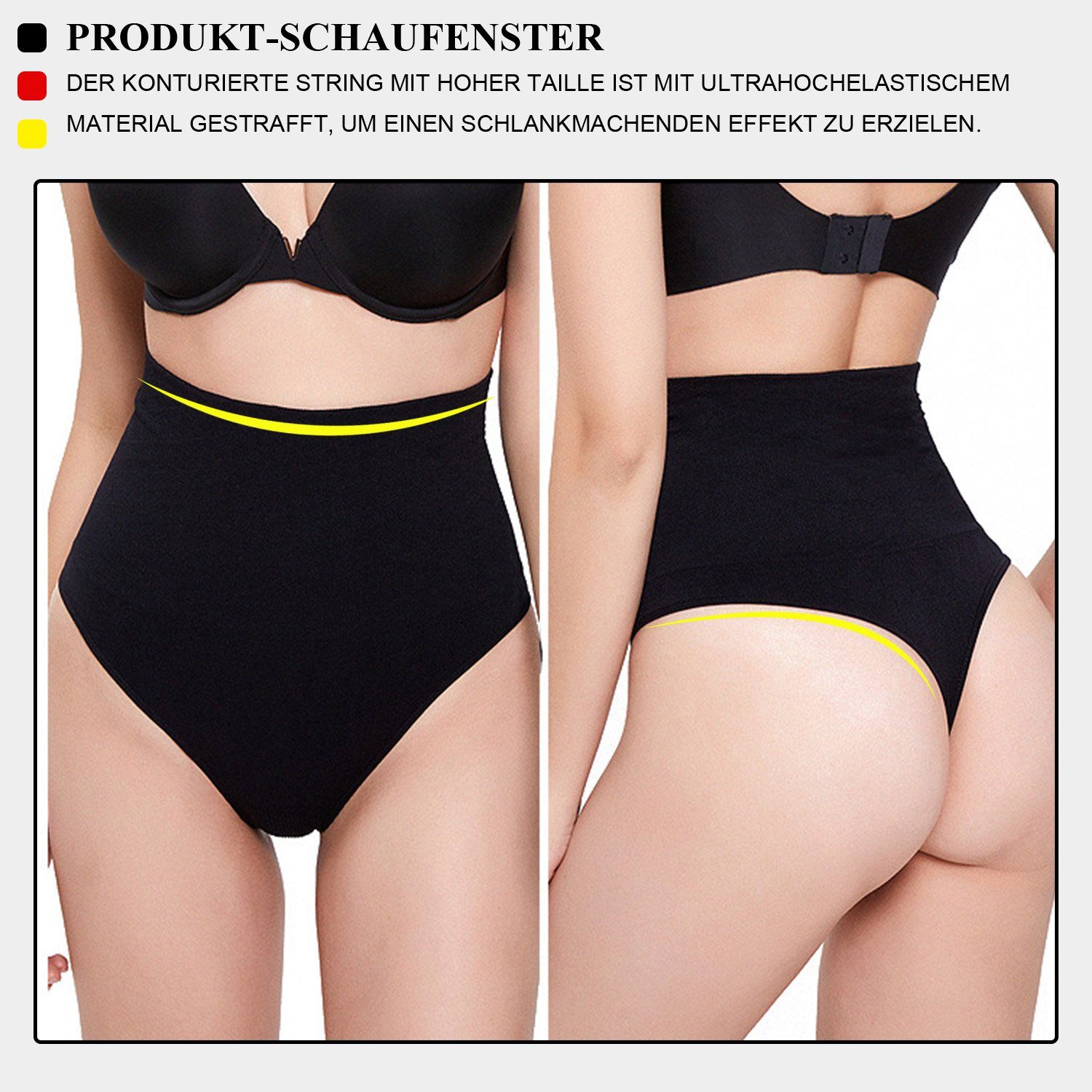 MAGICSHE Shaping-Body Damen Bauchkontrolle Tanga Shapewear Nahtlos Unterwäsche