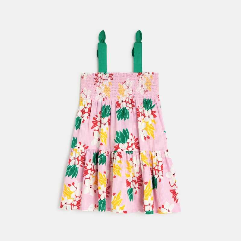 Robe bébé fille rose fleurs exotiques Catimini