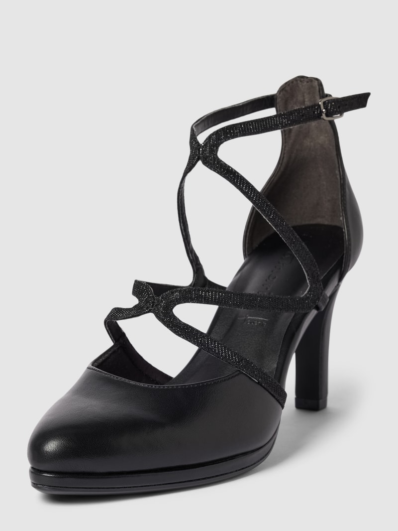 Pumps mit Riemchen in schwarz