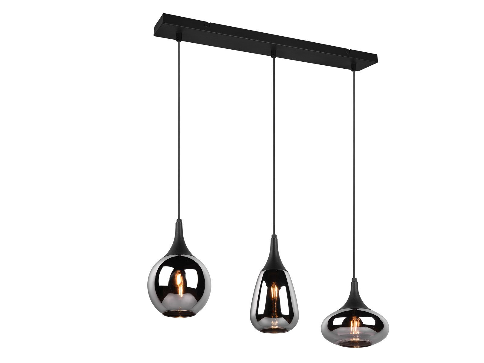 meineWunschleuchte LED Pendelleuchte, LED wechselbar, Warmweiß, ausgefallene Rauch-glas Design-er Lampen für über-n Esstisch hängend