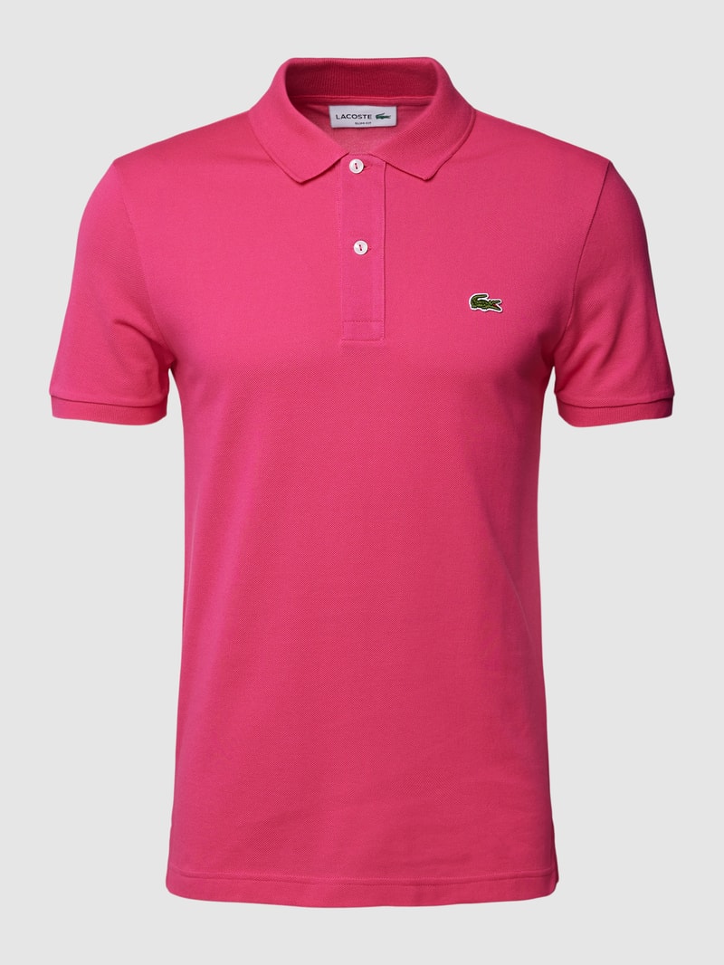 Poloshirt mit Logo-Stitching in pink