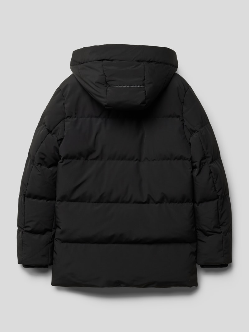 Steppjacke mit Reißverschlusstasche in schwarz