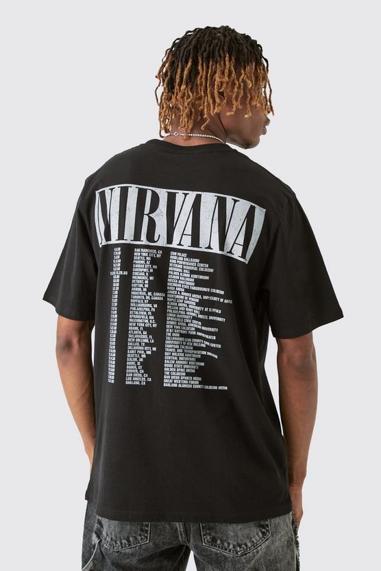 Tall T-Shirt mit Nirvana Tour Dates Print