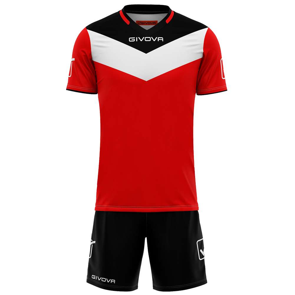 Givova Kit Campo Set Trikot + Shorts schwarz/rot