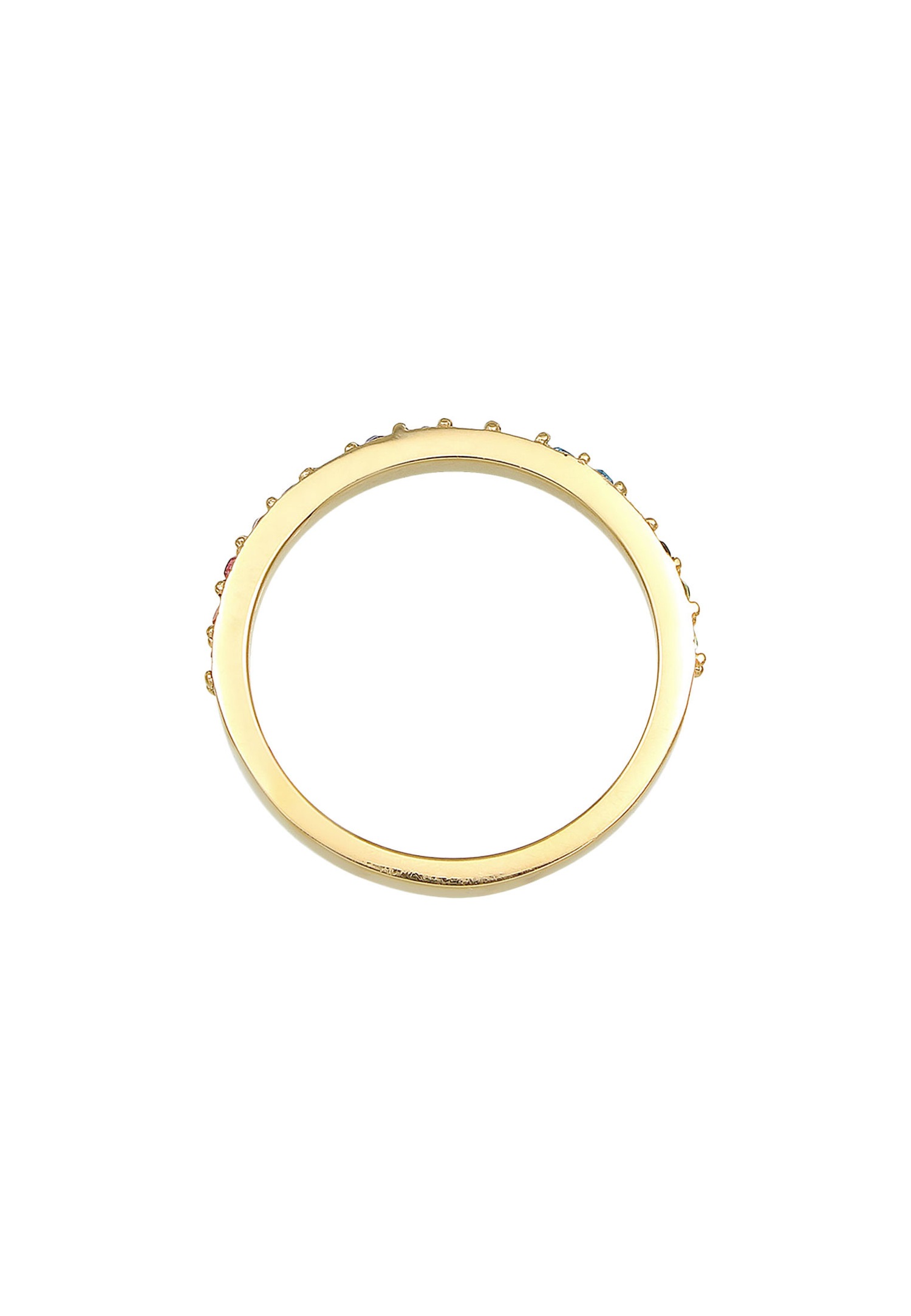 Anello da donna Elli multicolore arcobaleno, elegante e di tendenza, in argento sterling 925 con cristalli.