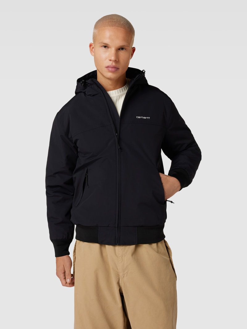 Jacke mit Label-Stitching Modell 'SAIL' in schwarz