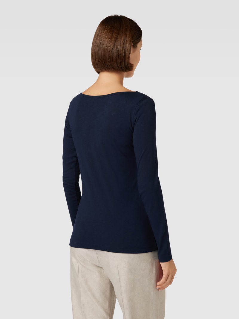 Longsleeve mit U-Boot-Ausschnitt in marineblau