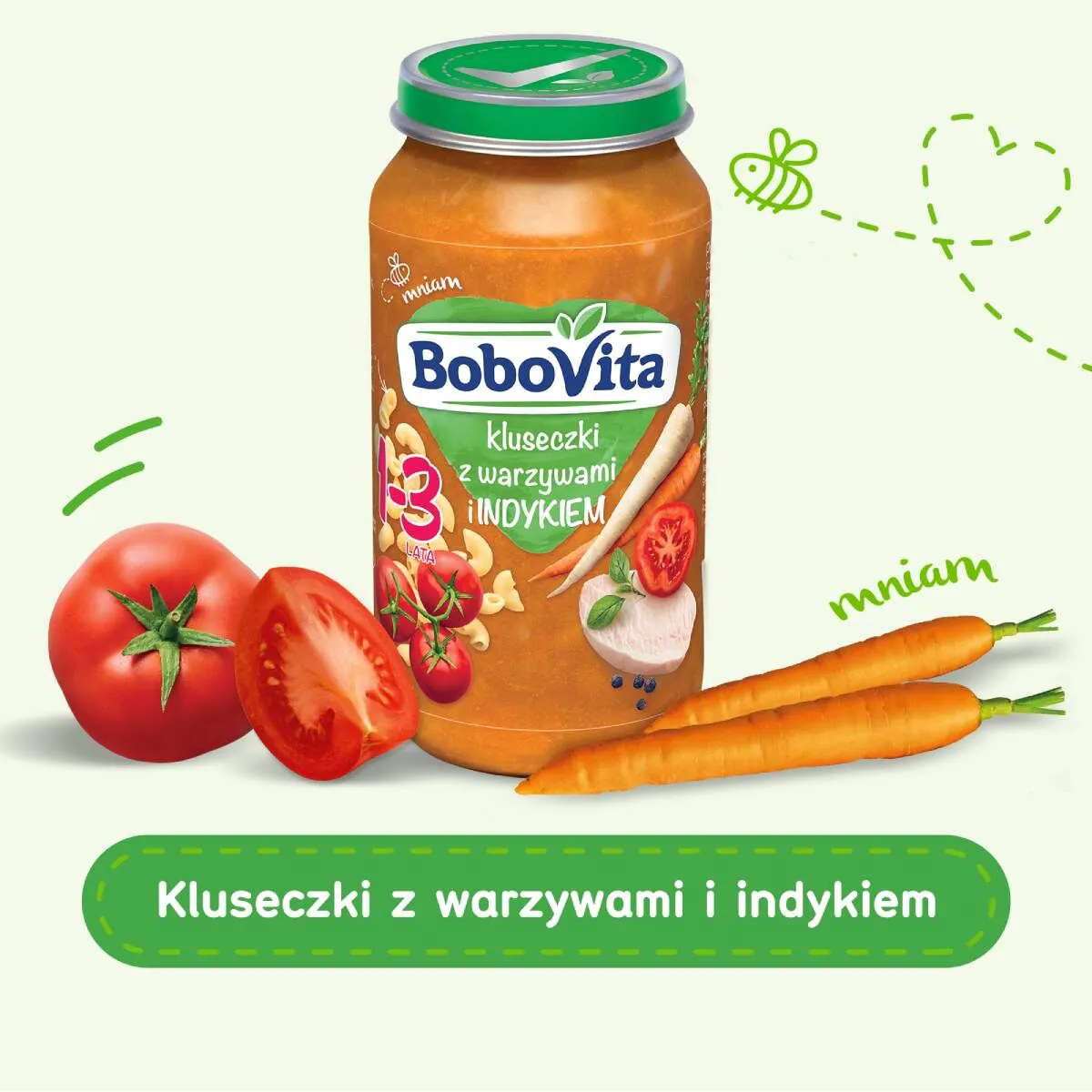 Bobovita vakarienės koldūnai su daržovėmis ir kalakutiena