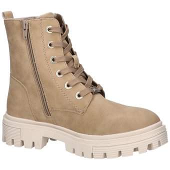 Tom Tailor Schnürstiefelette in beige