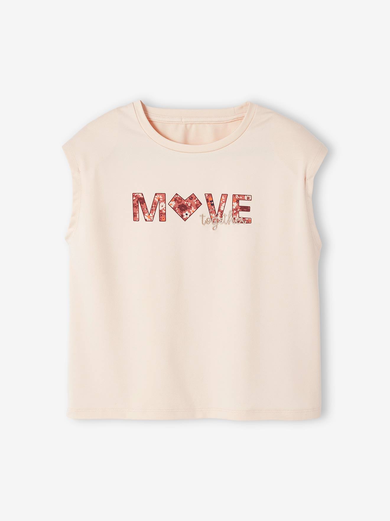 Vertbaudet Mädchen Sport-Set: T-Shirt, Leggings & Bustier - wollweiß