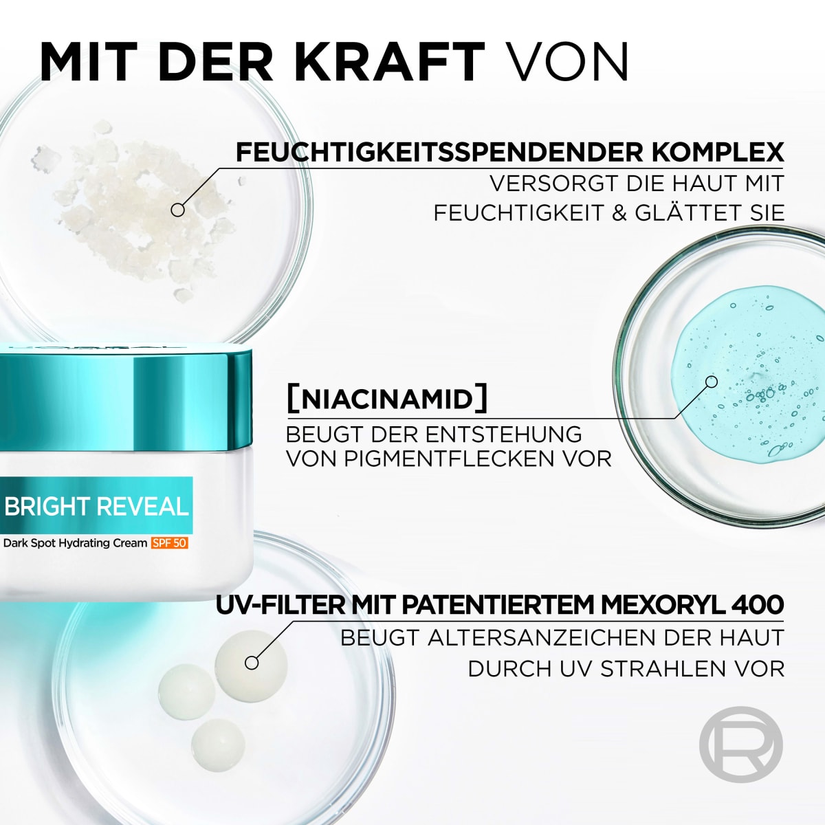 Feuchtigkeitscreme Bright Reveal Niacinamid+Mexoryl LSF 50, 50 ml