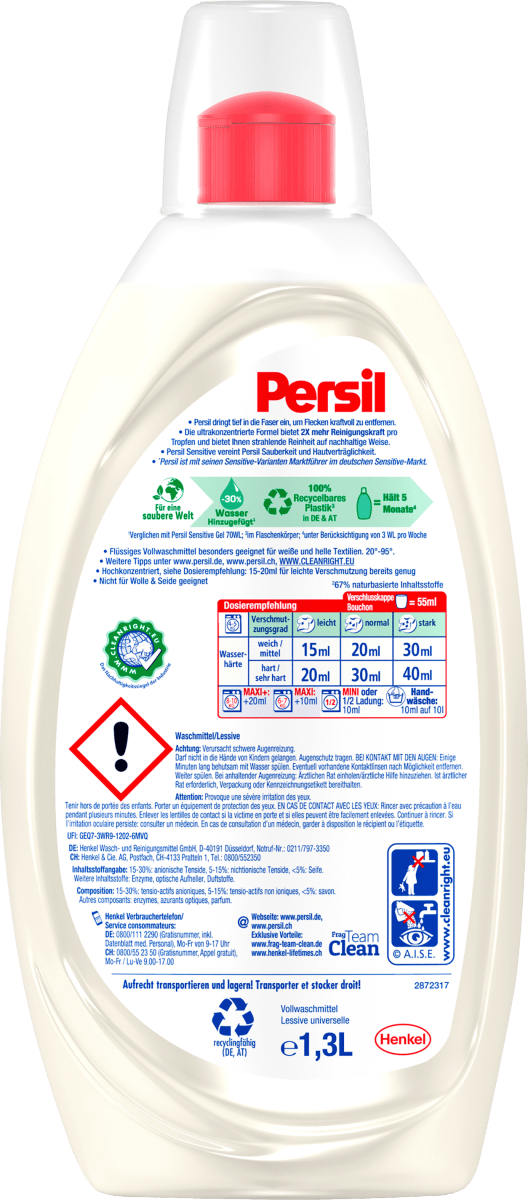 Vollwaschmittel Sensitive Gel Ultra-Konzentrat, 130 Wl