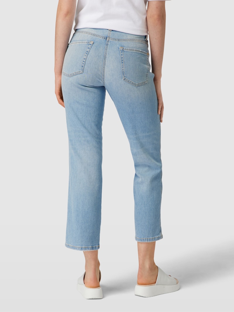 Straight Fit Jeans mit Zierbesatz Modell 'PARIS' in hellblau