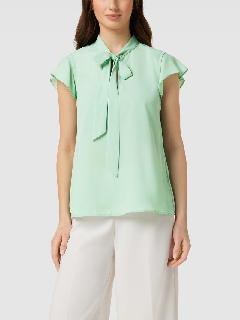 Bluse mit Volantärmeln in hellgrün