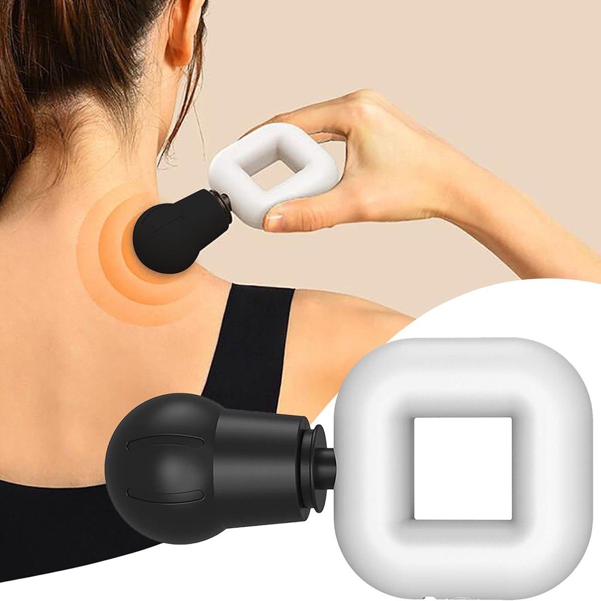 Yoyaxi Bandmassagegerät Mini-Faszienpistole, kabelloses leises Handmassagegerät, tragbares, (Massage für Nacken, Oberschenkel; Timer-Funktion, leicht und tragbar), Kabelloses Mini-Design, 500 mAh Akku, leiser Betrieb unter 40 Dezibel