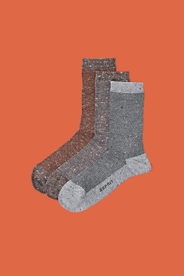 3er-Pack Socken mit Fischgratmuster