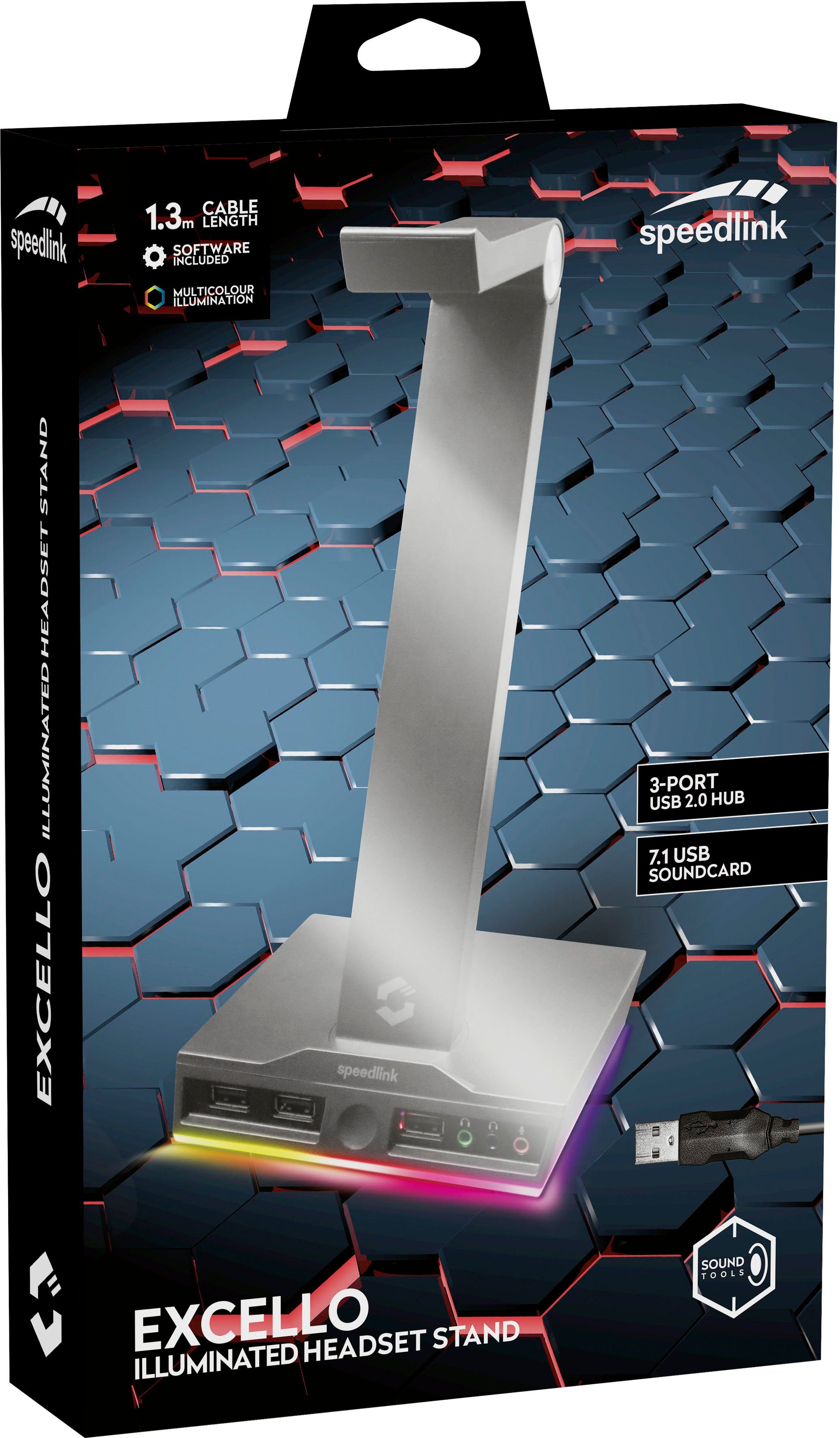 Speedlink Stand mit Beleuchtung Gaming-Headset Zubehör (3-Port USB 2.0 Hub)