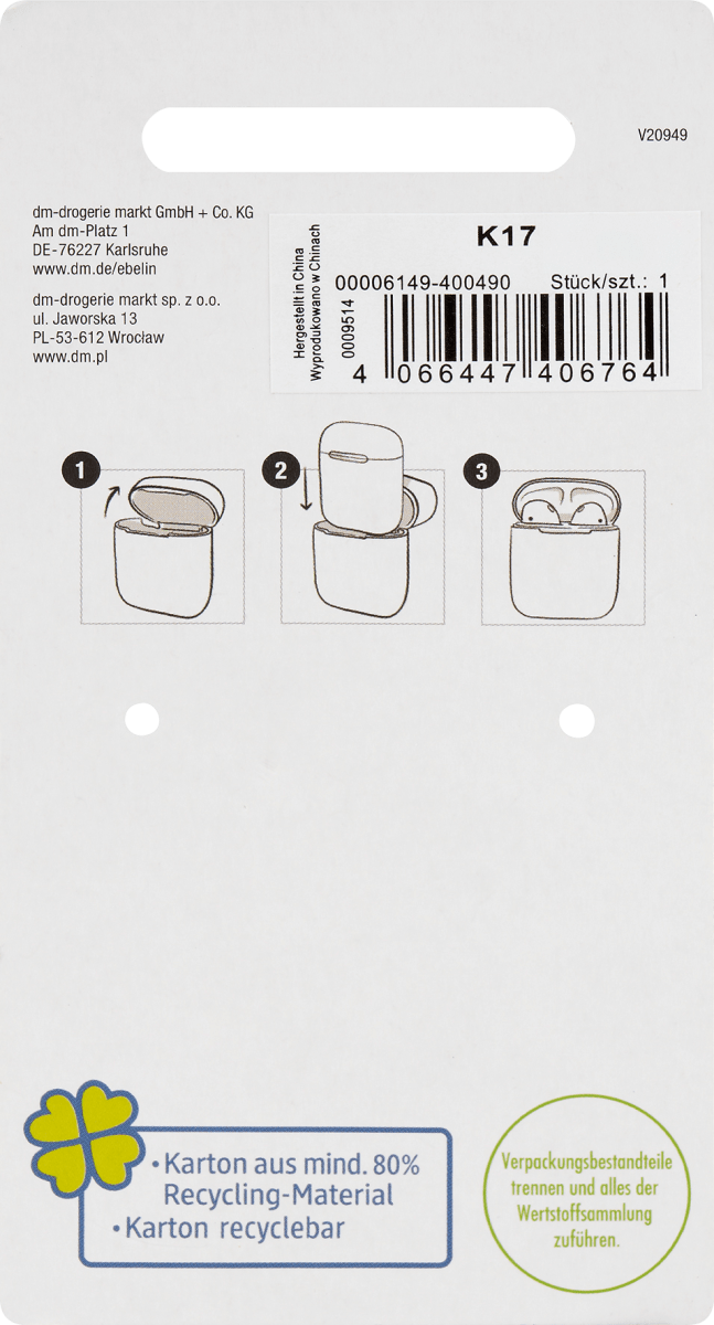 Kopfhörer-Case mit Herz-Print, 1 St