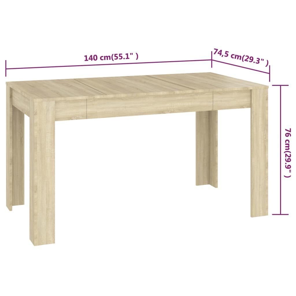 vidaXL Esstisch Esstisch Sonoma-Eiche 140x74,5x76 cm Holzwerkstoff (1-St)