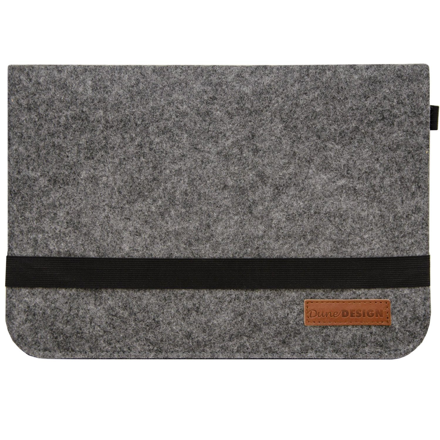 DuneDesign Tablettasche 13.3'' Filz Laptop-Tasche 35x24 cm Tablet Hülle, MacBook Pro Air iPad Net Grau
