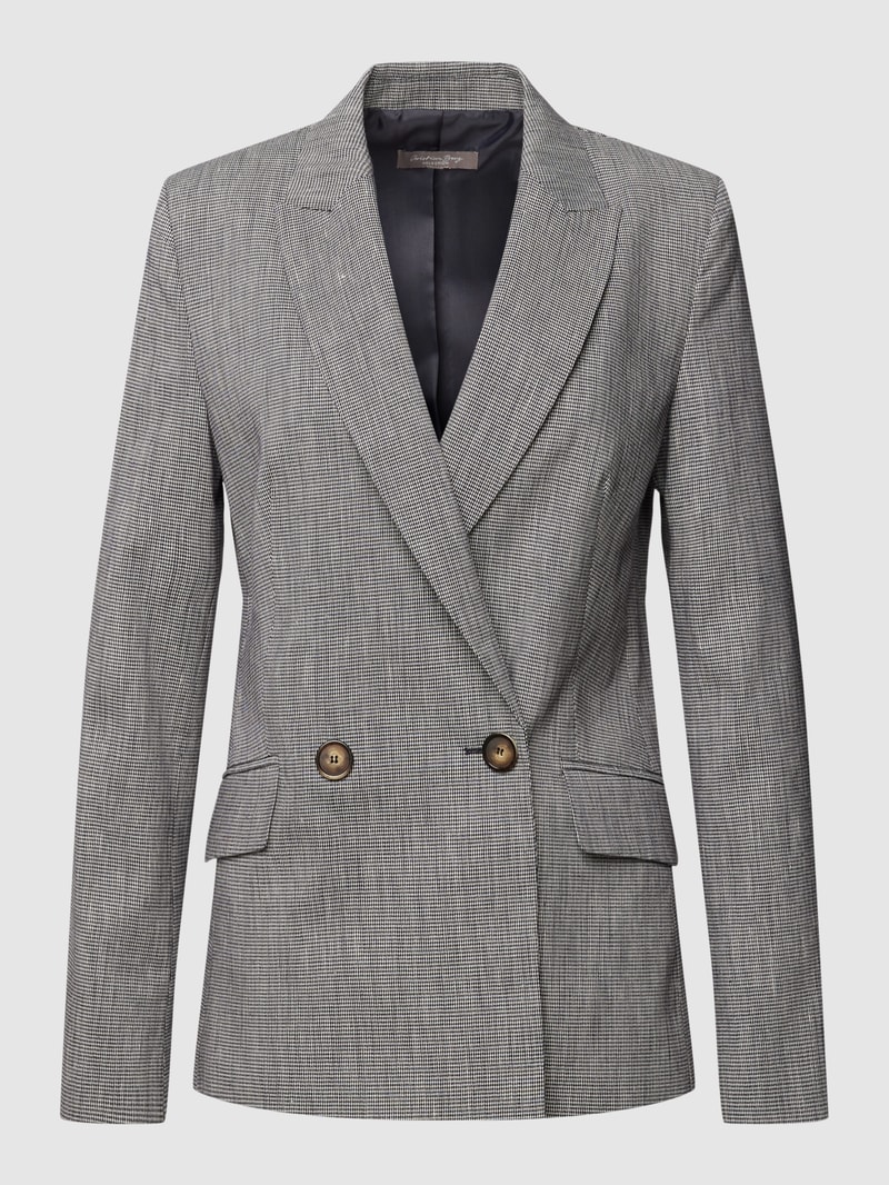 Blazer mit Hahnentrittmuster in marineblau
