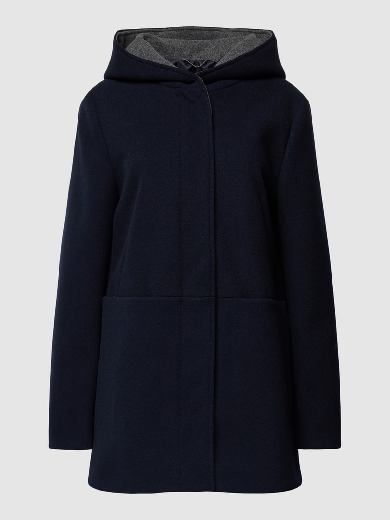 Kurzmantel mit Eingrifftaschen in marineblau