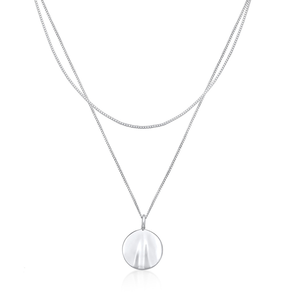 Elli Elli Collier Femmes Couches plaquettes Pendentif vagues design en argent sterling collier