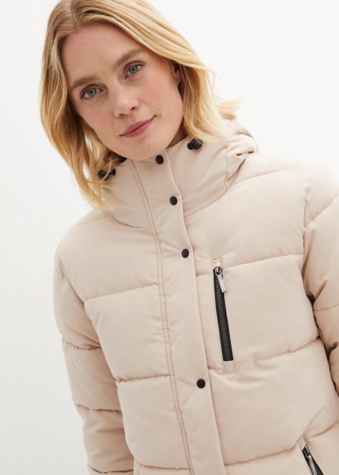 Steppjacke aus recyceltem Polyester mit Kontrastdetails