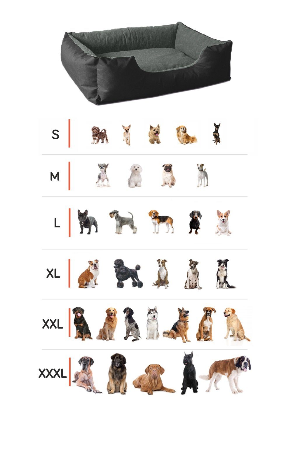 BedDog Hundematte Hundebett LUPI mit Rand, Bezug abnehmbar