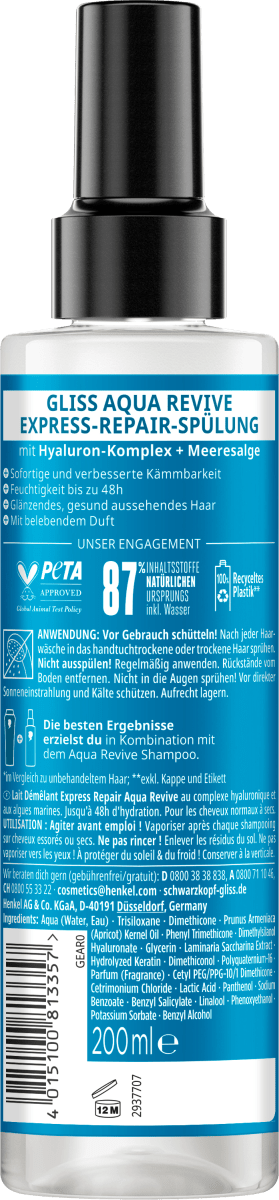 Sprüh-Conditioner Express-Repair Aqua Revive, 200 ml