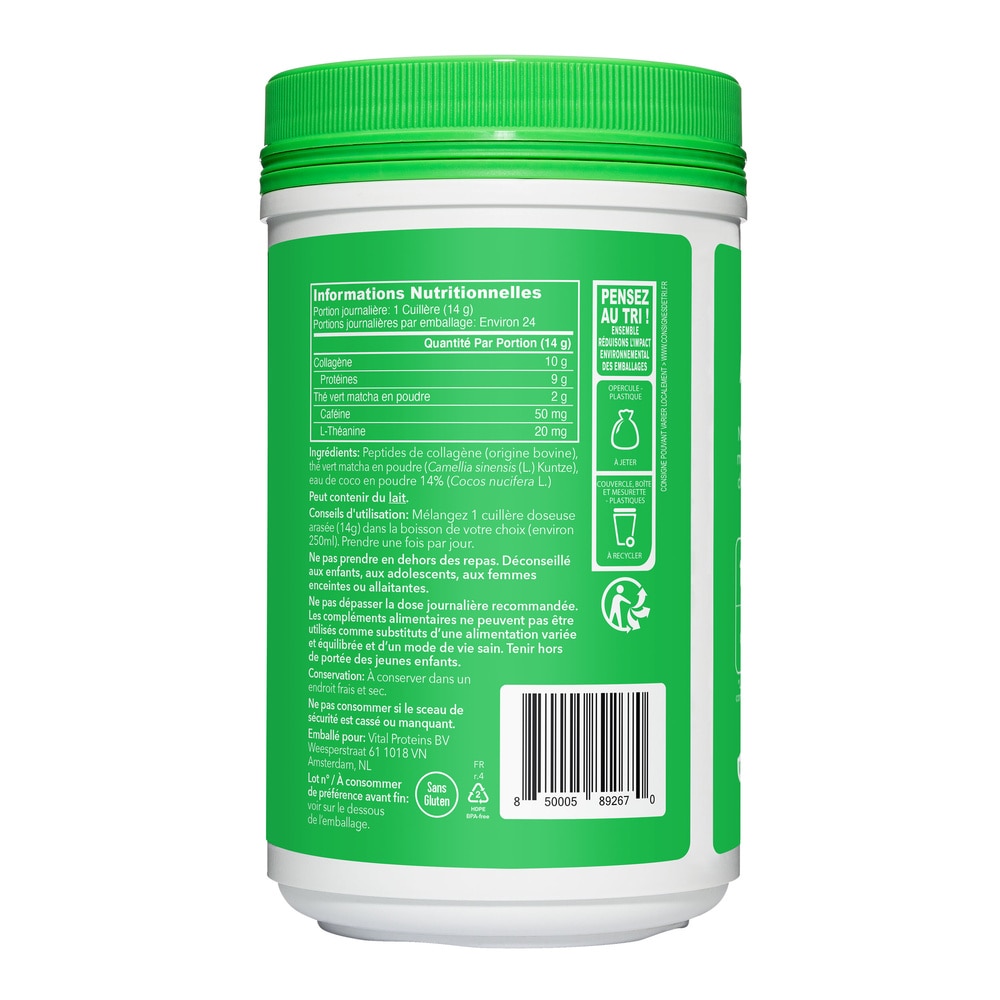 vital proteins MATCHA COLLAGEN - 341G COMPLEMENT ALIMENTAIRE