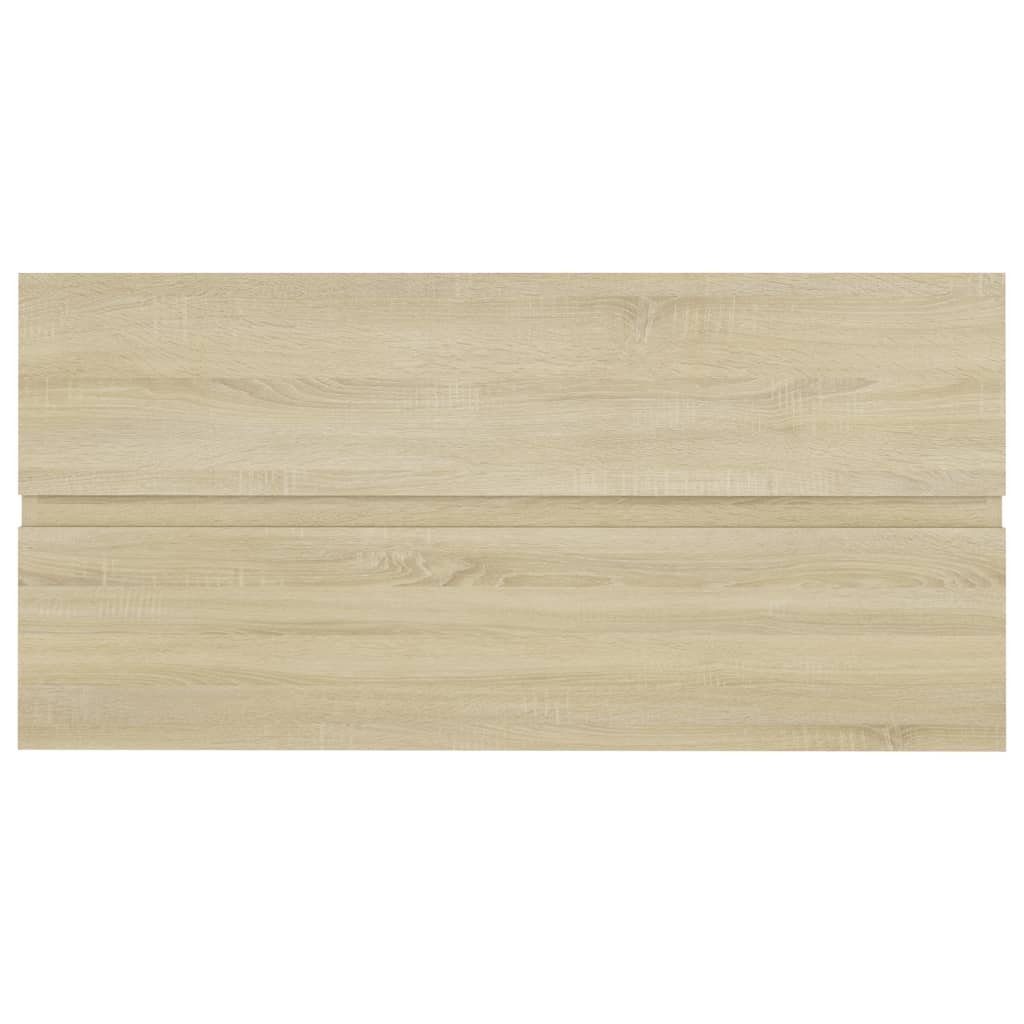 vidaXL Badezimmerspiegelschrank Waschbeckenunterschrank Einbaubecken Sonoma-Eiche Holzwerkstoff (1-St)