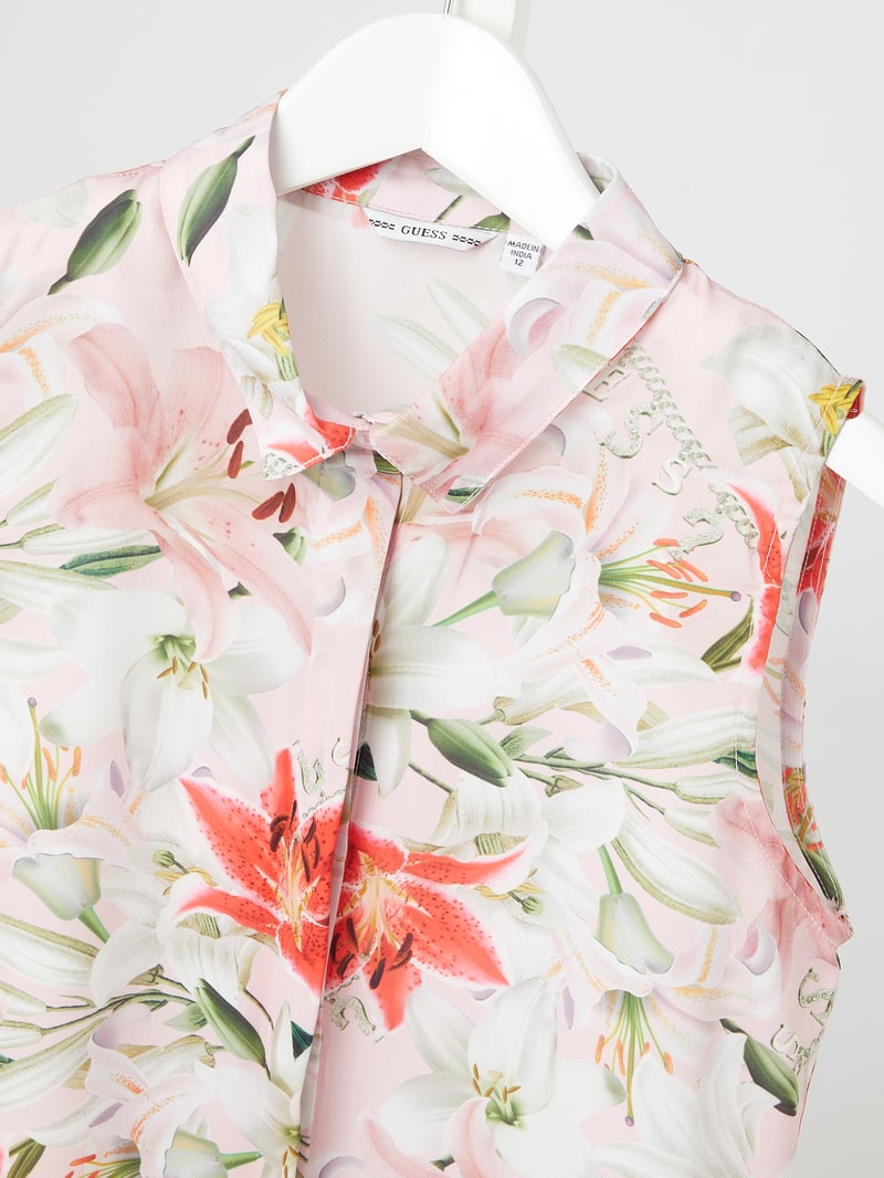 Bluse aus Chiffon in rosé