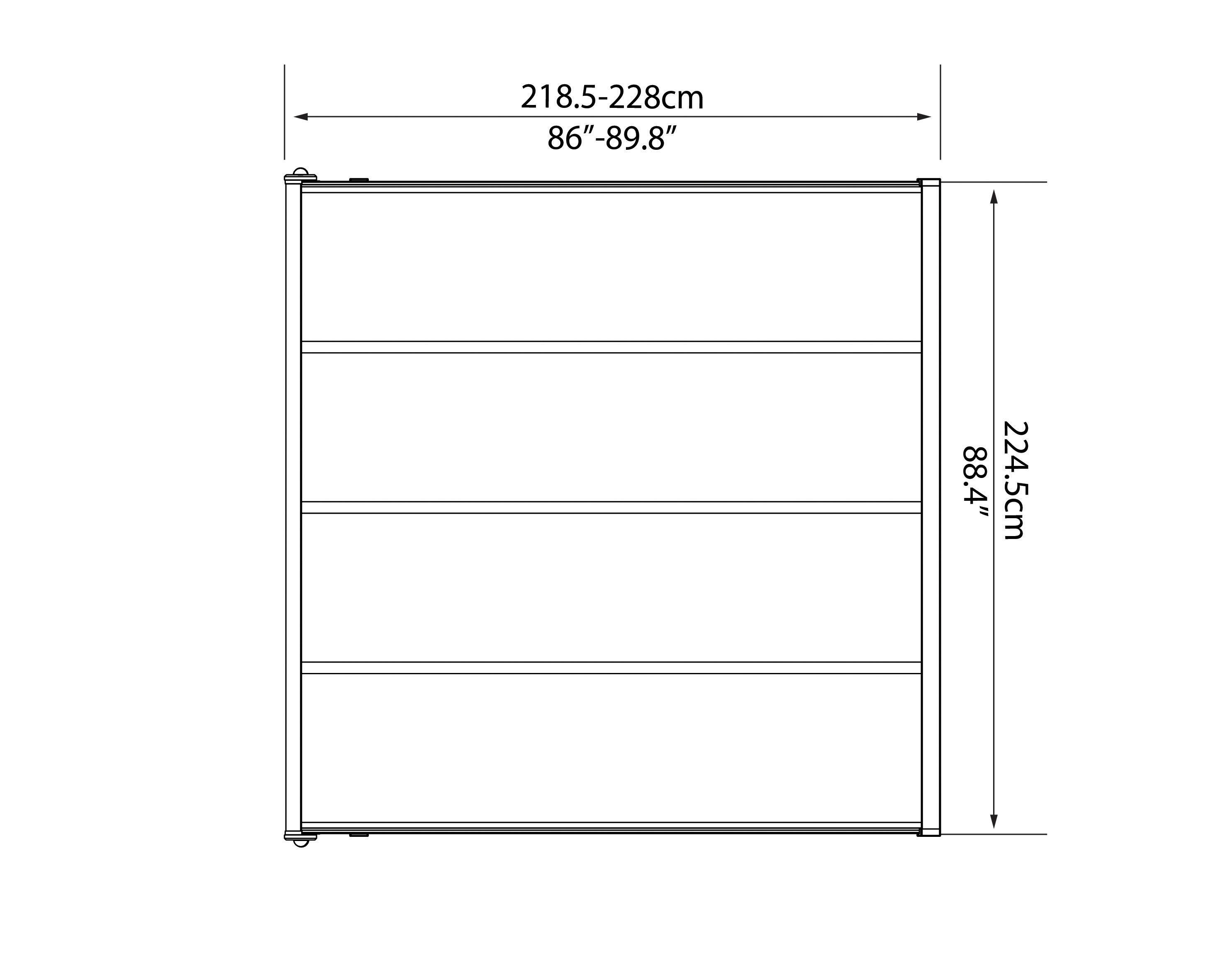 Palram - Canopia Terrassendach Sierra, BxT: 230x230 cm, Bedachung Doppelstegplatten, grau, UV-beständig