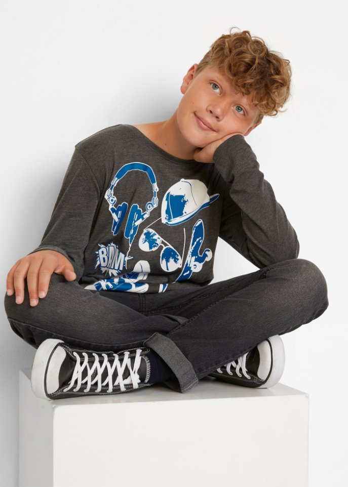 Jungen Langarmshirt aus Bio-Baumwolle (2er-Pack)