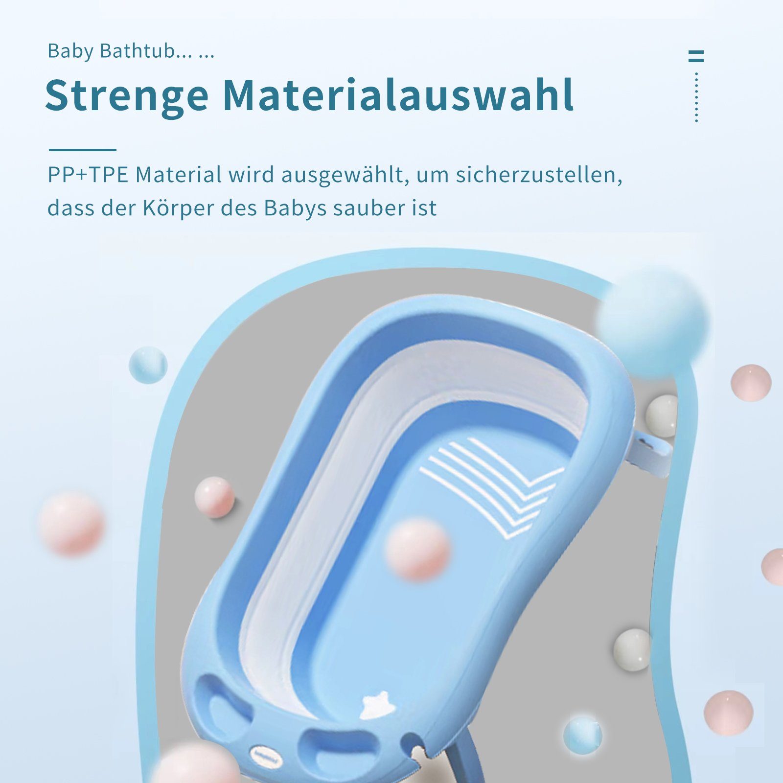 IKIDO Babybadewanne Faltbare Badewanne für Kinder, (Tragbare Badewanne für Dusche, Kinder Summer Schwimmbad), Bisphenol A frei, bleifrei, phthalatfrei