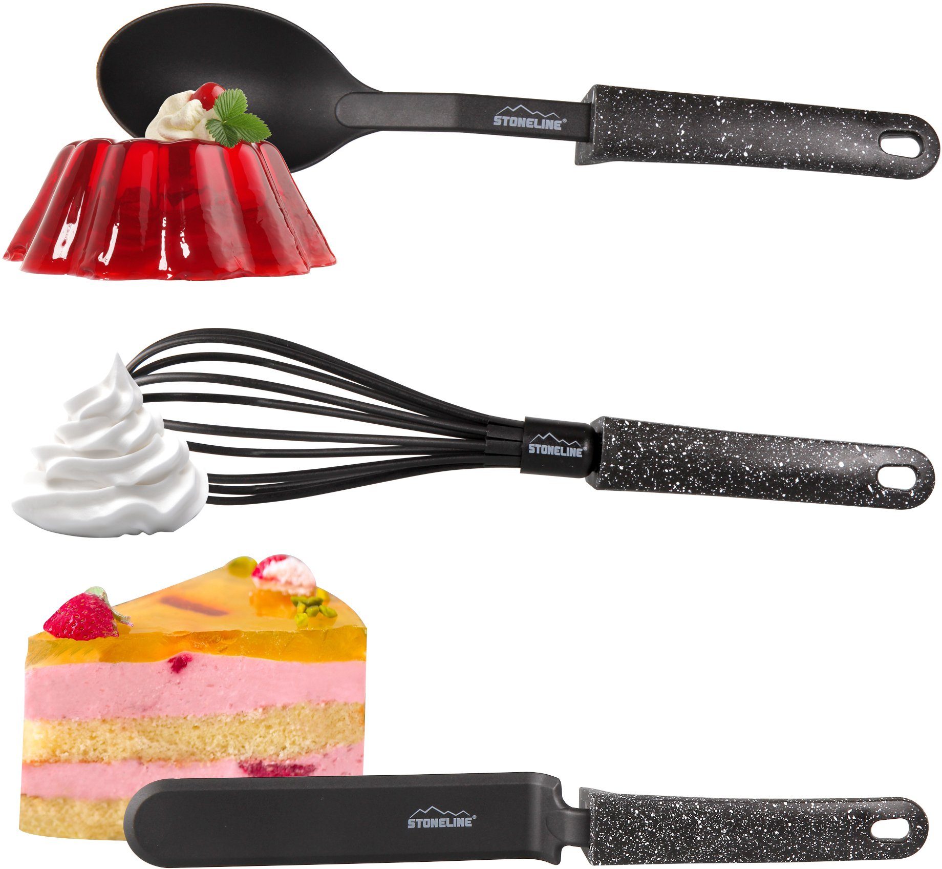 STONELINE Kochbesteck-Set (Set, 9-tlg), Kunststoff, mit Stütze