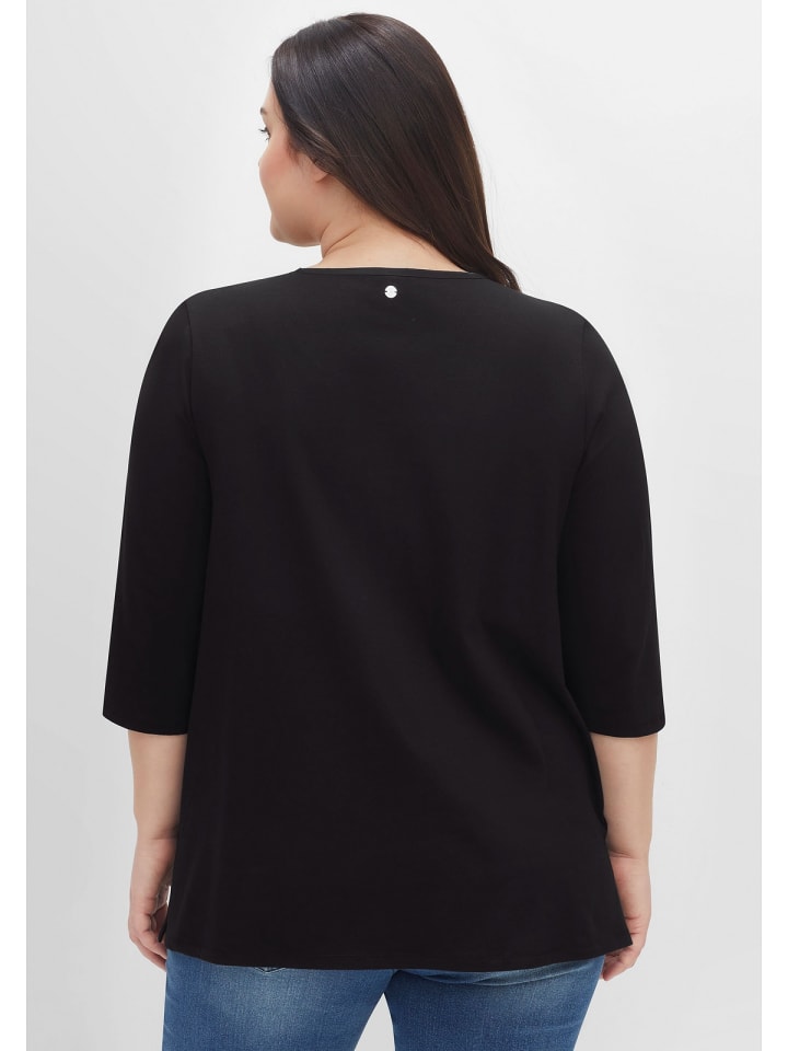 sheego Shirt in schwarz günstig kaufen 44-46