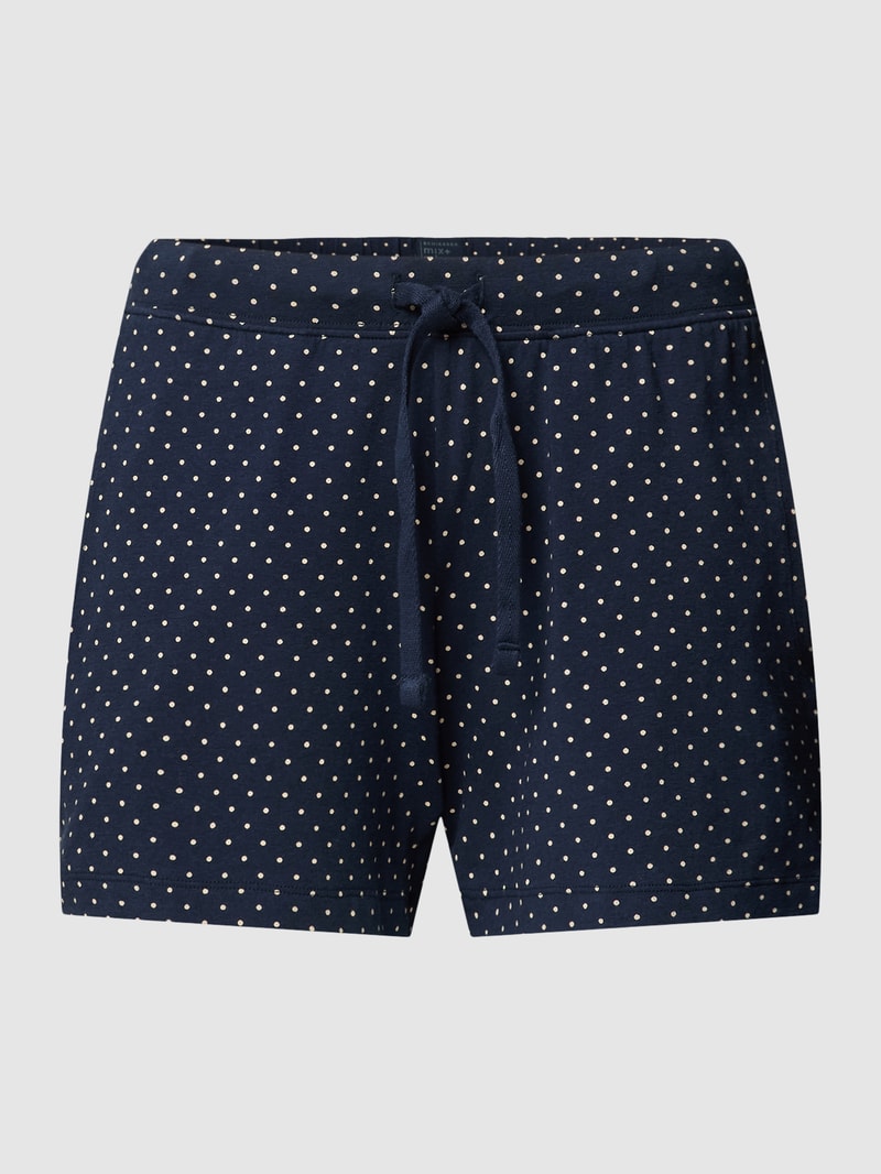 Pyjama-Shorts mit Allover-Muster in marineblau