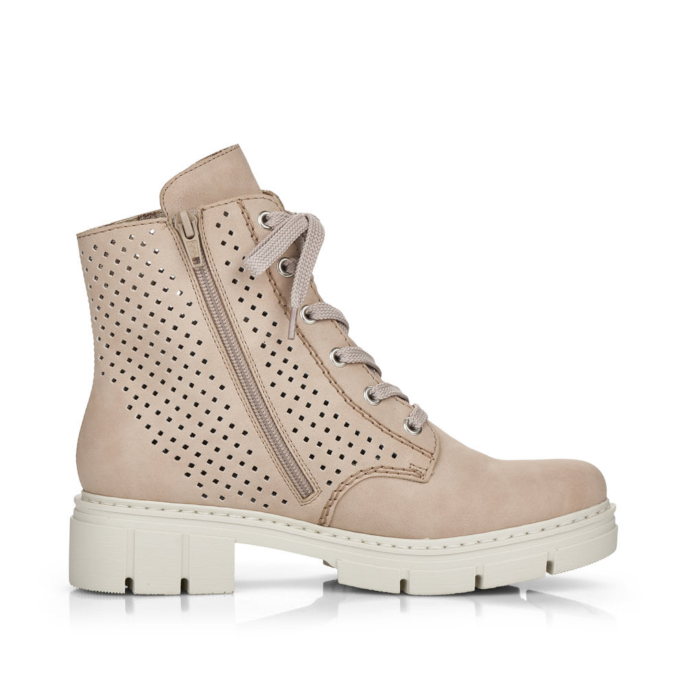 Rieker Damen Schnürstiefel beige