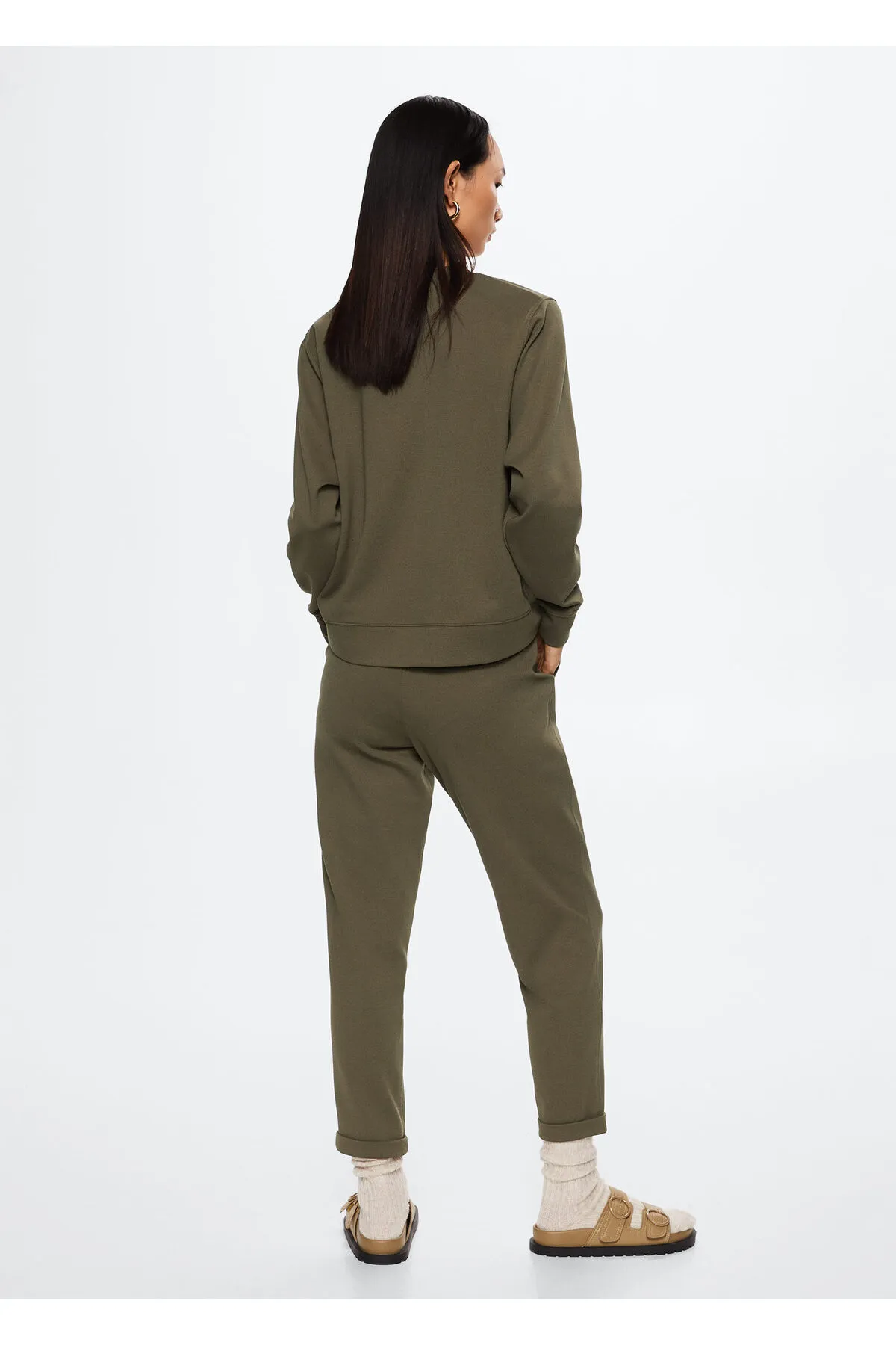 MANGO  Khakifarbene Damenhose 37043841