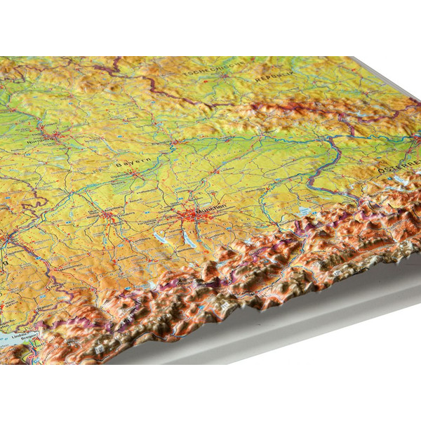 RELIEF DEUTSCHLAND 1:1.2MIO MIT NATURHOLZRAHMEN - Karte