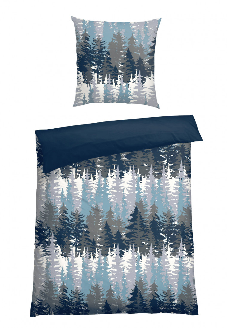 Wende-Bettwäsche 2-teilig petrol - Feinbiber