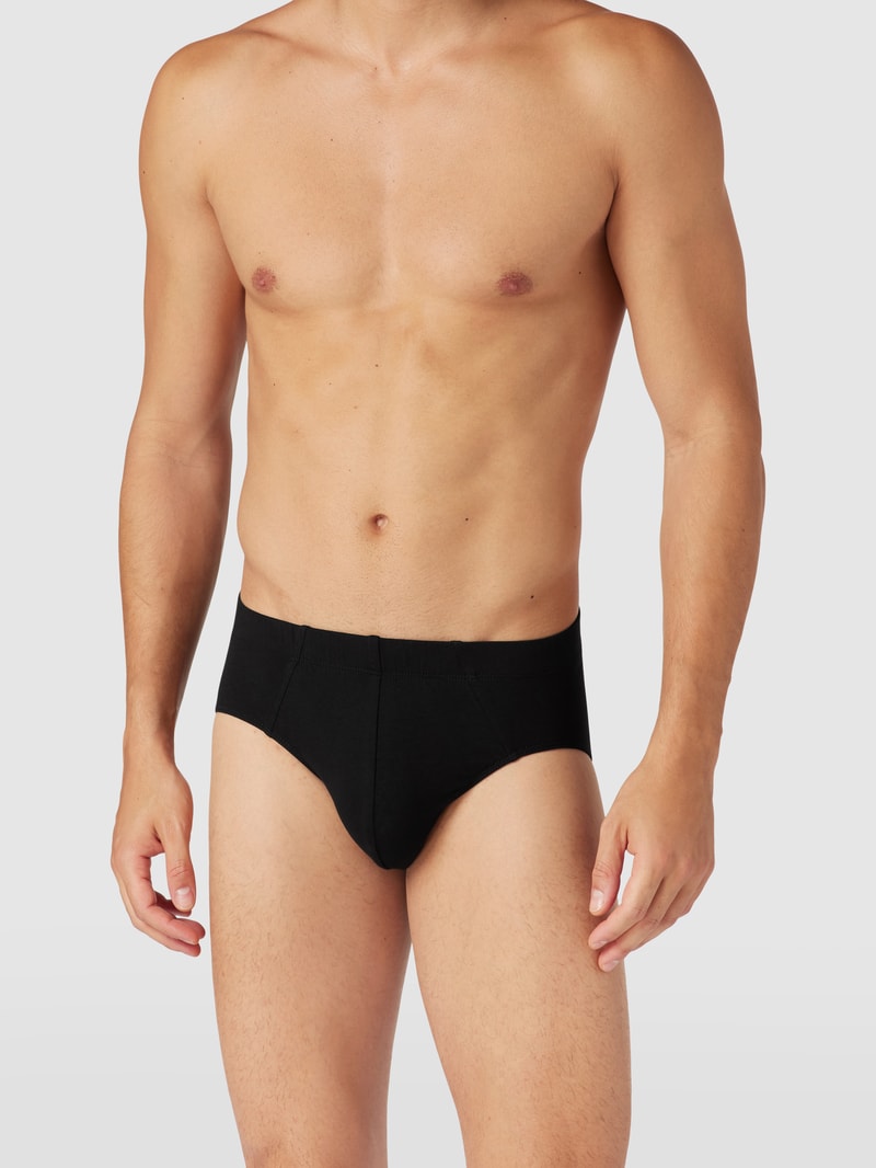 Slip mit elastischem Bund Modell 'Supermini' im 3er-Pack in mittelgrau meliert
