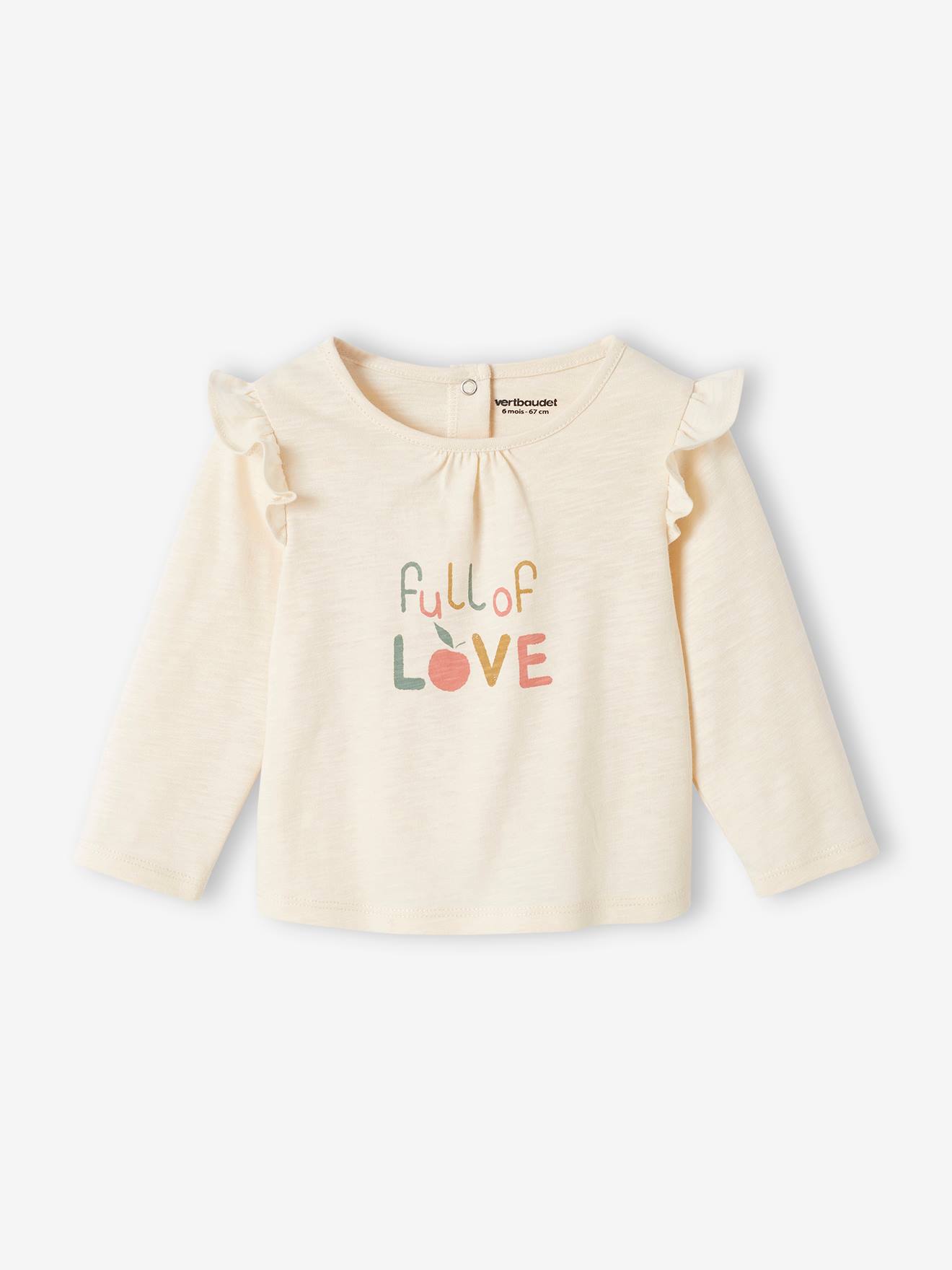 T-shirt imprimé bébé manches longues écru