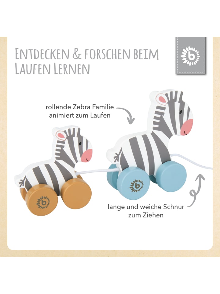 Bieco Spielwaren Nachziehspielzeug Zebra Clara und Lara - ab 12 Monate in Mehrfarbig günstig kaufen onesize