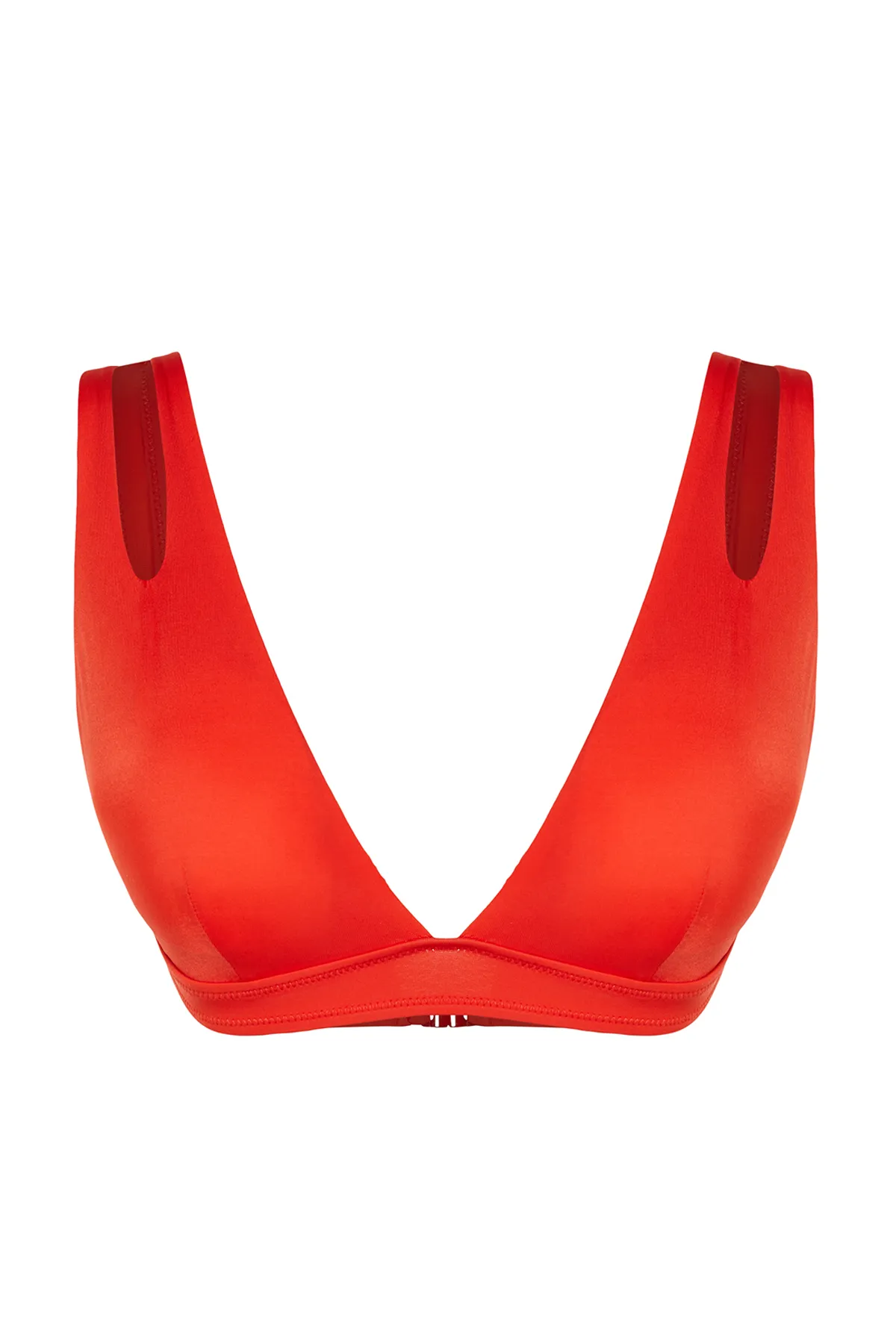 Trendyol Collection  Rotes Triangel-Bikinioberteil mit Ausschnitt/Fenster TBESS20BU0202